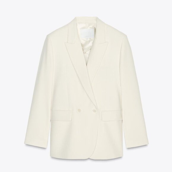 NEW ZARA ZW COLLECTION DOUBLE BREASTED OVERSIZED JACKET Ecru 2380/677 - Picture 5 of 8